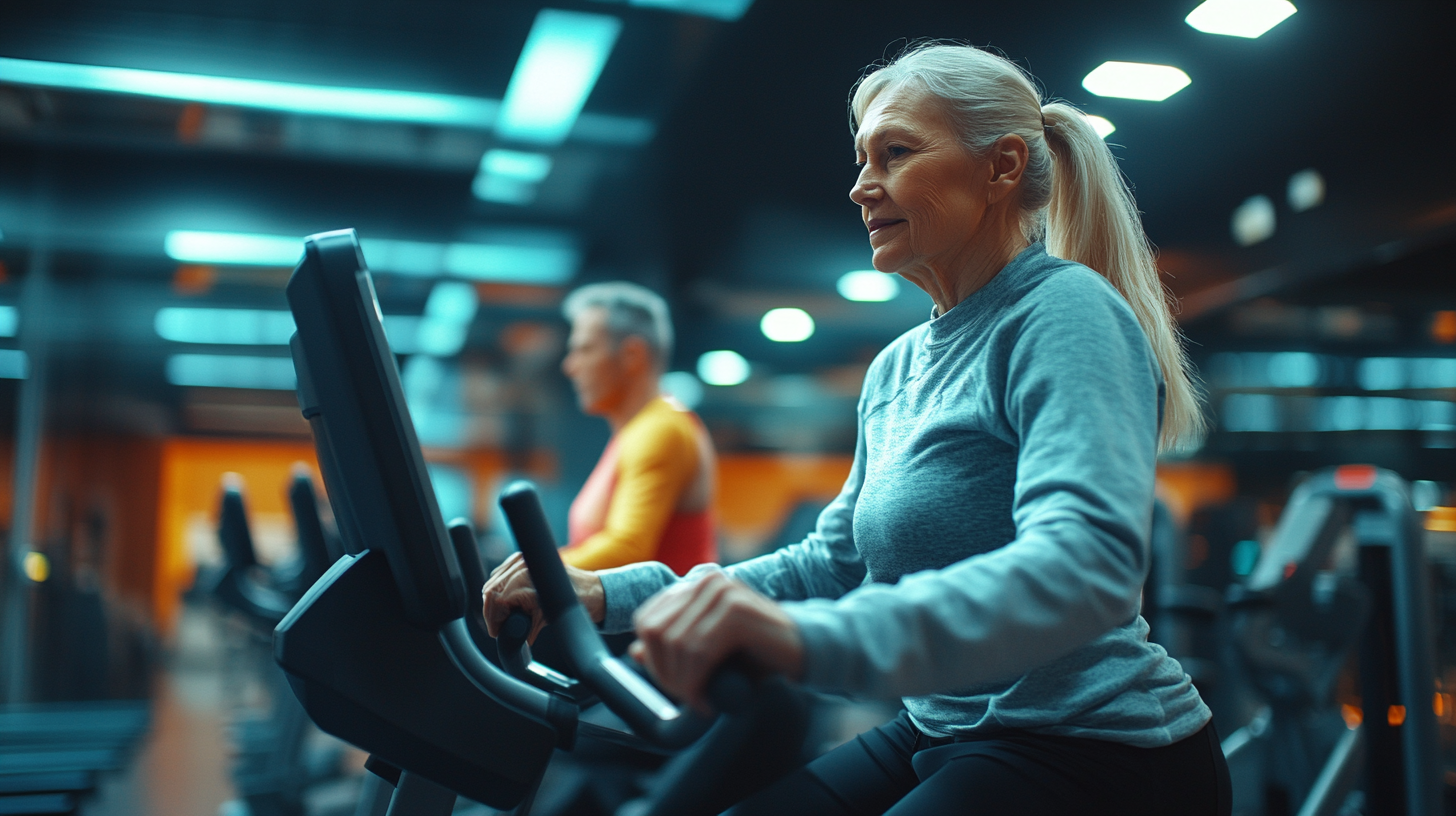 Групове заняття фітнесом для старших людей